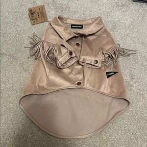Taupe fringe pet shirt